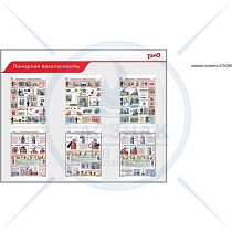 Стенд Пожарная безопасность 6 плакатов А3 (пластиковый профиль)